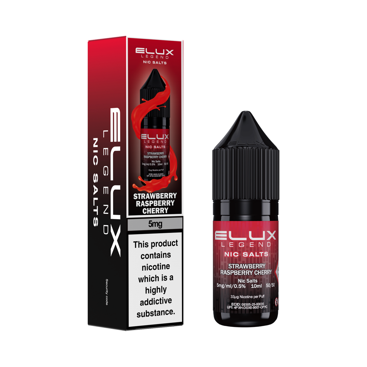 ELUX LEGEND STRAWBERRY RASPBERRY CHERRY NIC SALT E-LIQUID