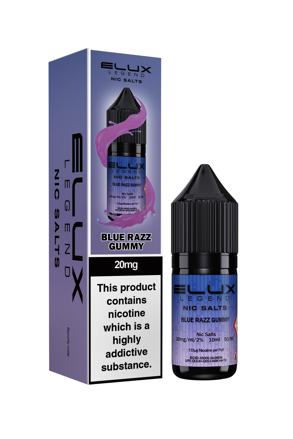 ELUX LEGEND BLUE RAZZ GUMMY NIC SALT E-LIQUID