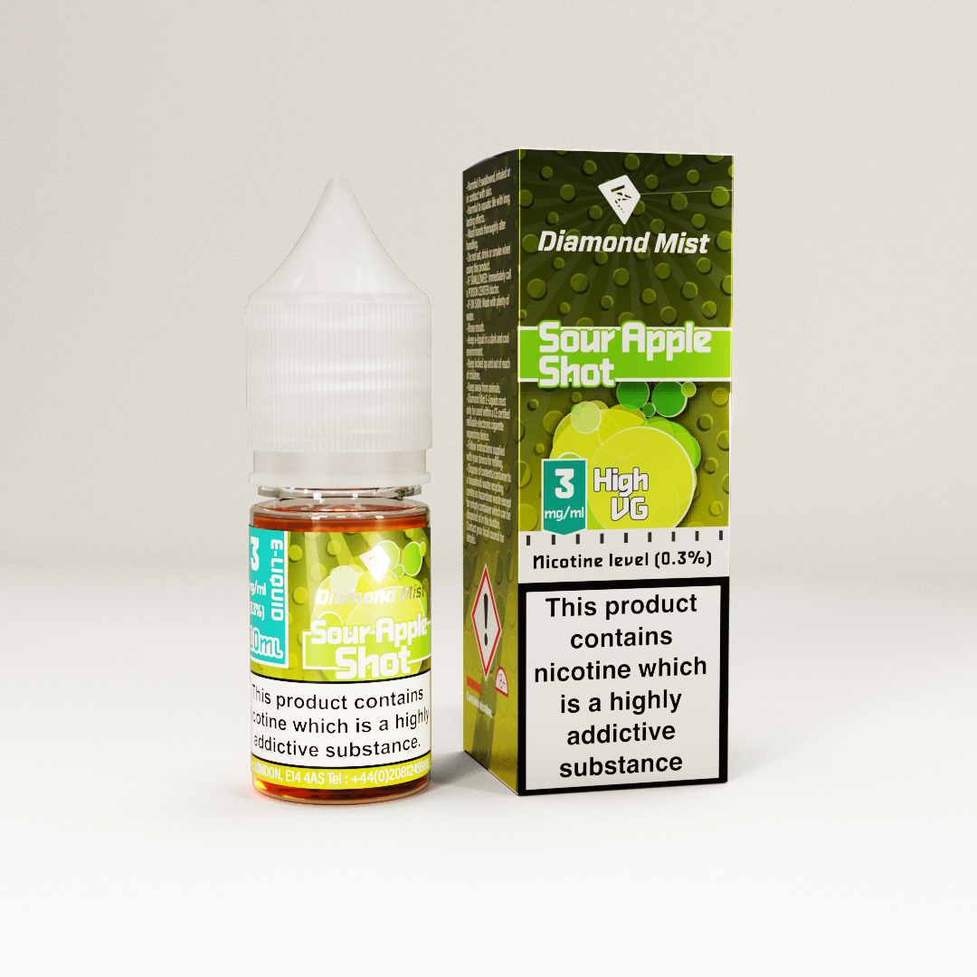 Diamond Mist E-Liquid 3mg Sour Apple Shot