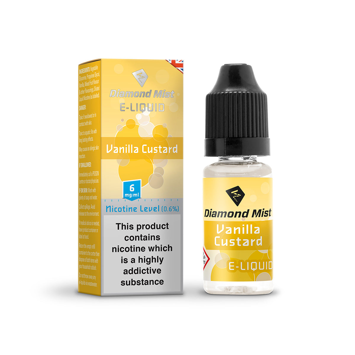 Diamond Mist E-Liquid 0mg Vanilla Custard