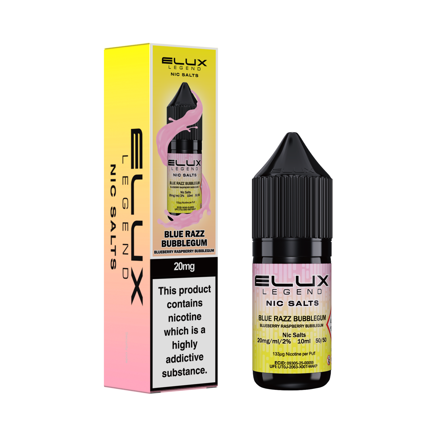 ELUX LEGEND BLUE RAZZ BUBBLEGUM (HUBBLA BUBBLA) NIC SALT E-LIQUID