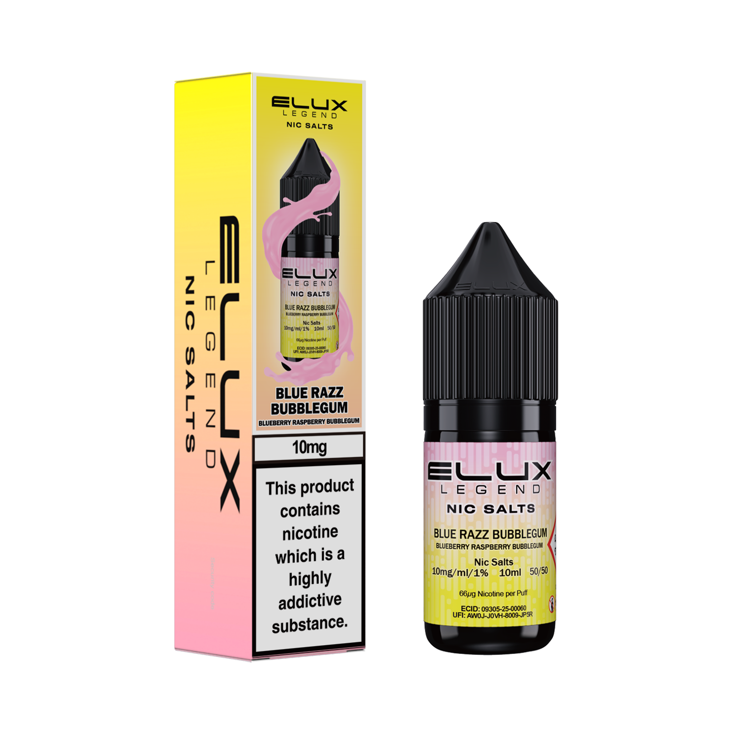 ELUX LEGEND BLUE RAZZ BUBBLEGUM (HUBBLA BUBBLA) NIC SALT E-LIQUID