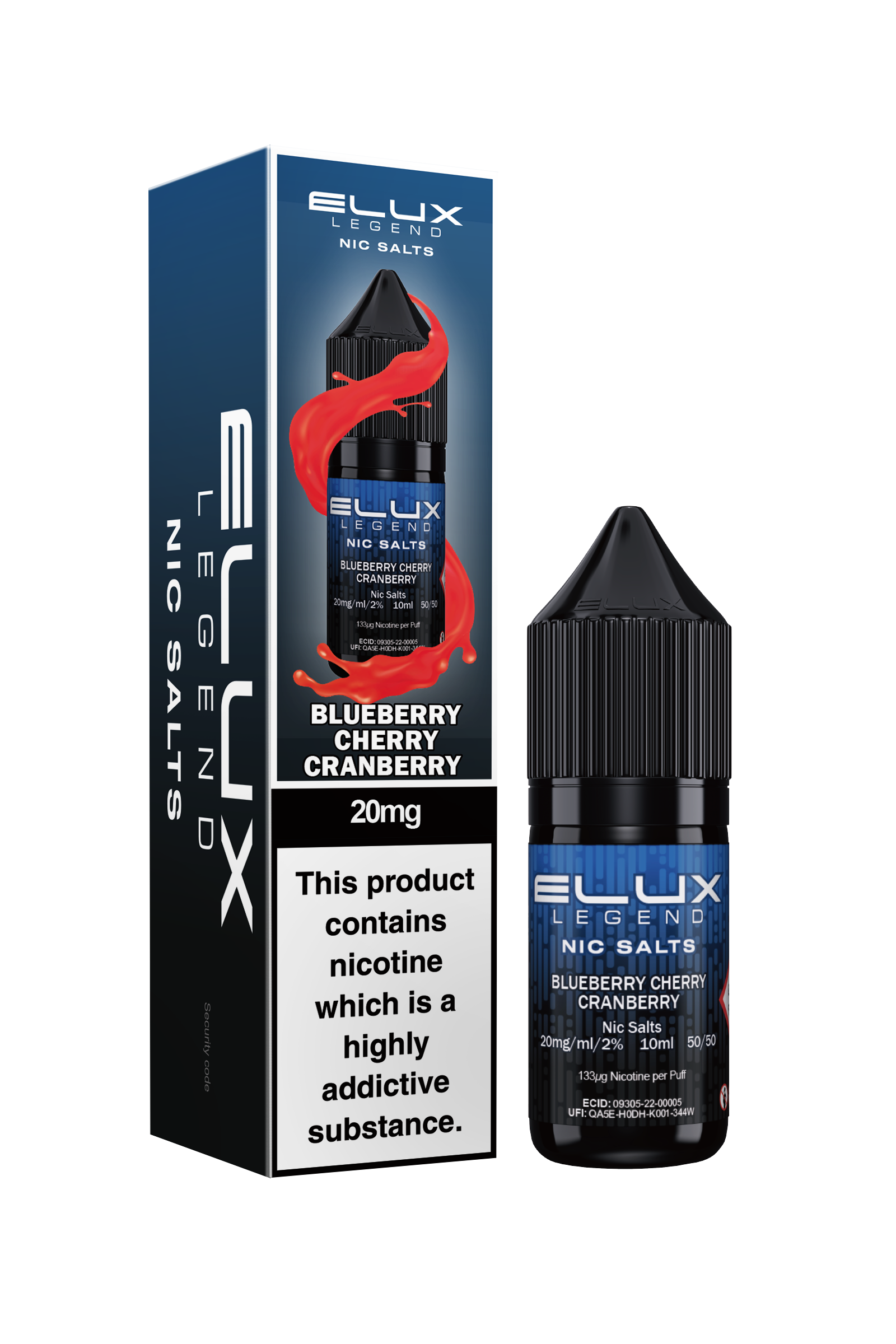 ELUX LEGEND BLUEBERRY CHERRY CRANBERRY NIC SALT E-LIQUID