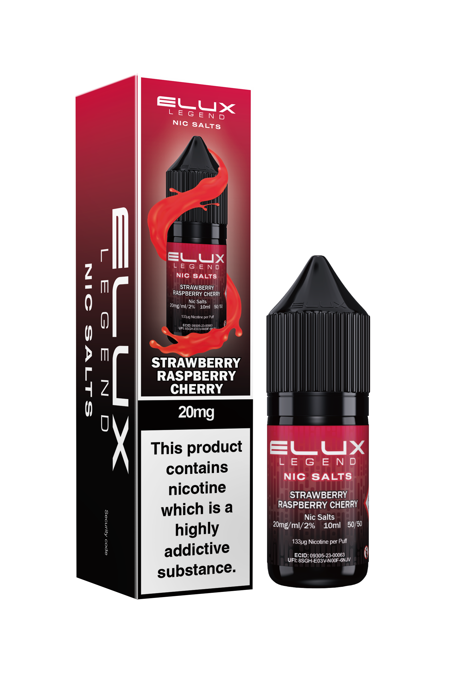 ELUX LEGEND STRAWBERRY RASPBERRY CHERRY NIC SALT E-LIQUID