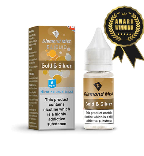 Gold and Silver Tobacco E-Liquid By Diamond Mist 6mg Award Winning